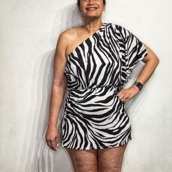 Ruby Rox Zebra Print Mini Dress Sz M - Picture 1 of 12